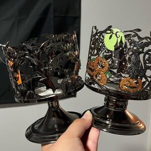 Two Halloween Candle Holders